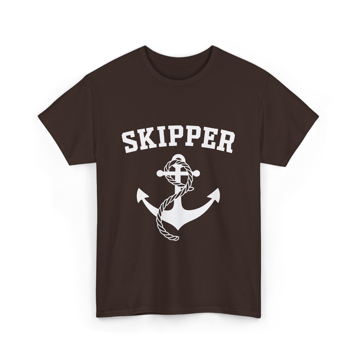 Skipper Anchor Boating Water Sports T-Shirt - Dark Chocolate