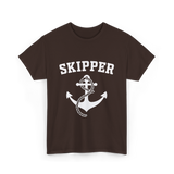 Skipper Anchor Boating Water Sports T-Shirt - Dark Chocolate