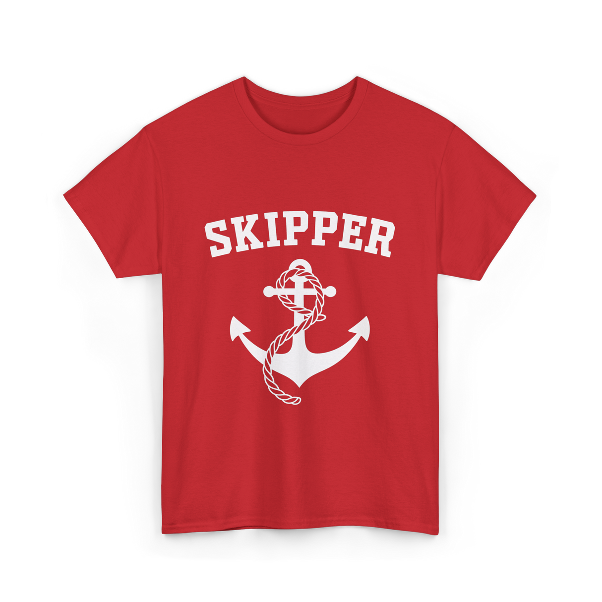 Skipper Anchor Boating Water Sports T-Shirt - Red