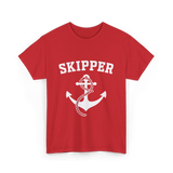 Skipper Anchor Boating Water Sports T-Shirt - Red