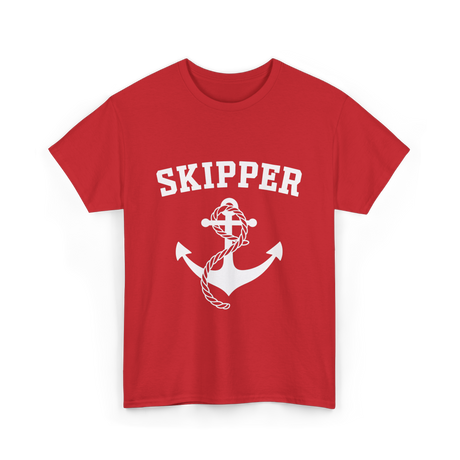 Skipper Anchor Boating Water Sports T-Shirt - Red