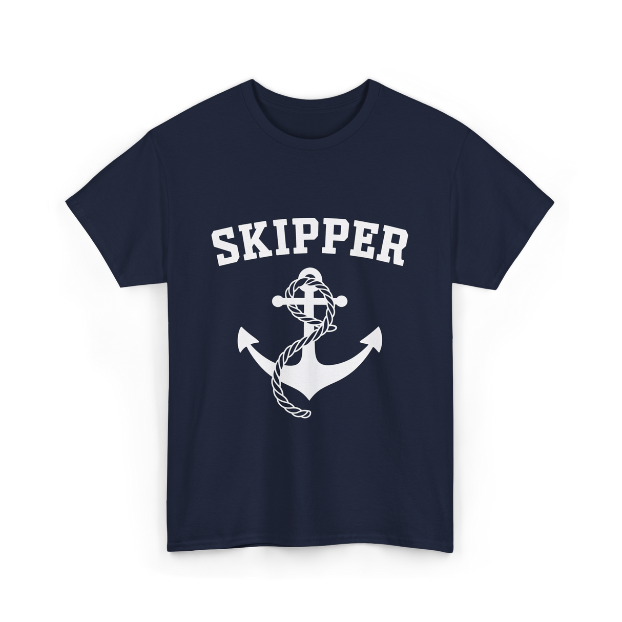 Skipper Anchor Boating Water Sports T-Shirt - Navy