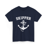 Skipper Anchor Boating Water Sports T-Shirt - Navy