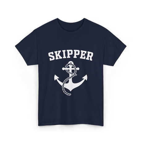 Skipper Anchor Boating Water Sports T-Shirt - Navy