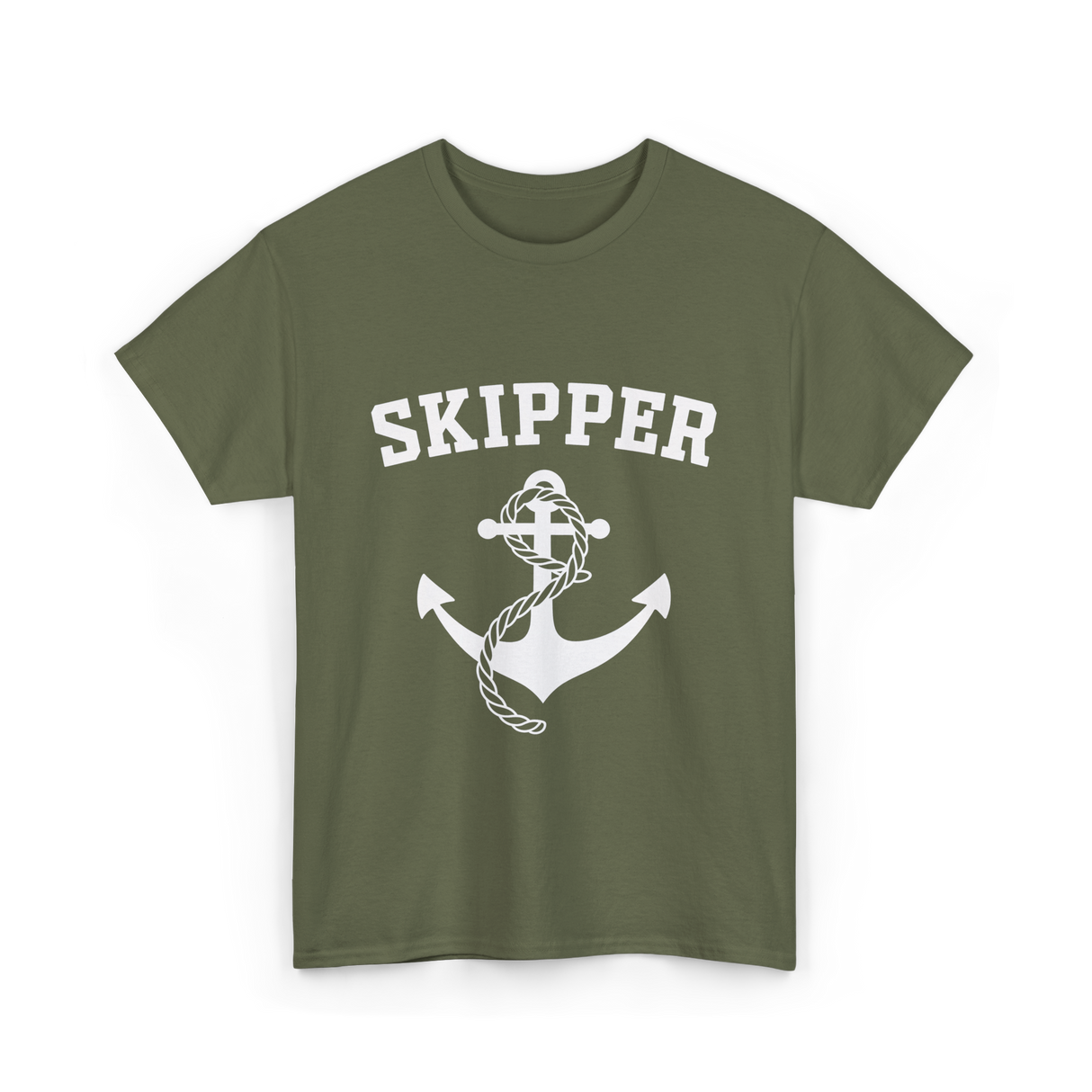 Skipper Anchor Boating Water Sports T-Shirt - Military Green