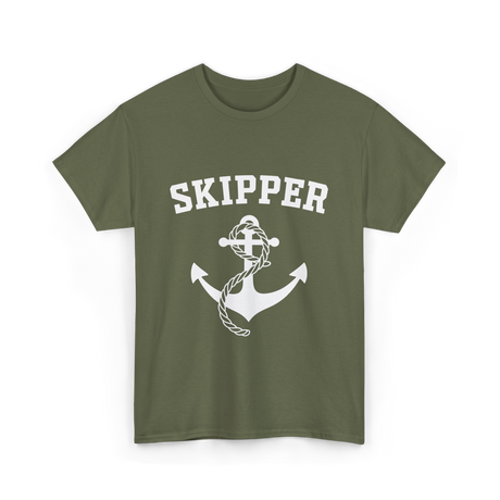 Skipper Anchor Boating Water Sports T-Shirt - Military Green