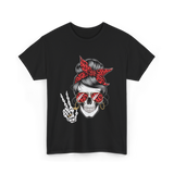 Skull with Sunglasses Skull T-Shirt - Black