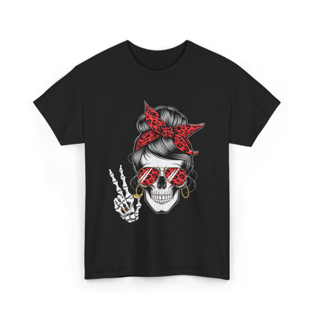 Skull with Sunglasses Skull T-Shirt - Black