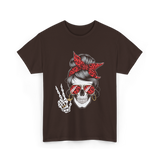 Skull with Sunglasses Skull T-Shirt - Dark Chocolate