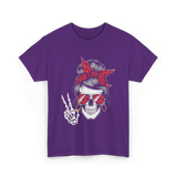 Skull with Sunglasses Skull T-Shirt - Purple