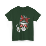 Skull with Sunglasses Skull T-Shirt - Forest Green