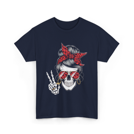 Skull with Sunglasses Skull T-Shirt - Navy