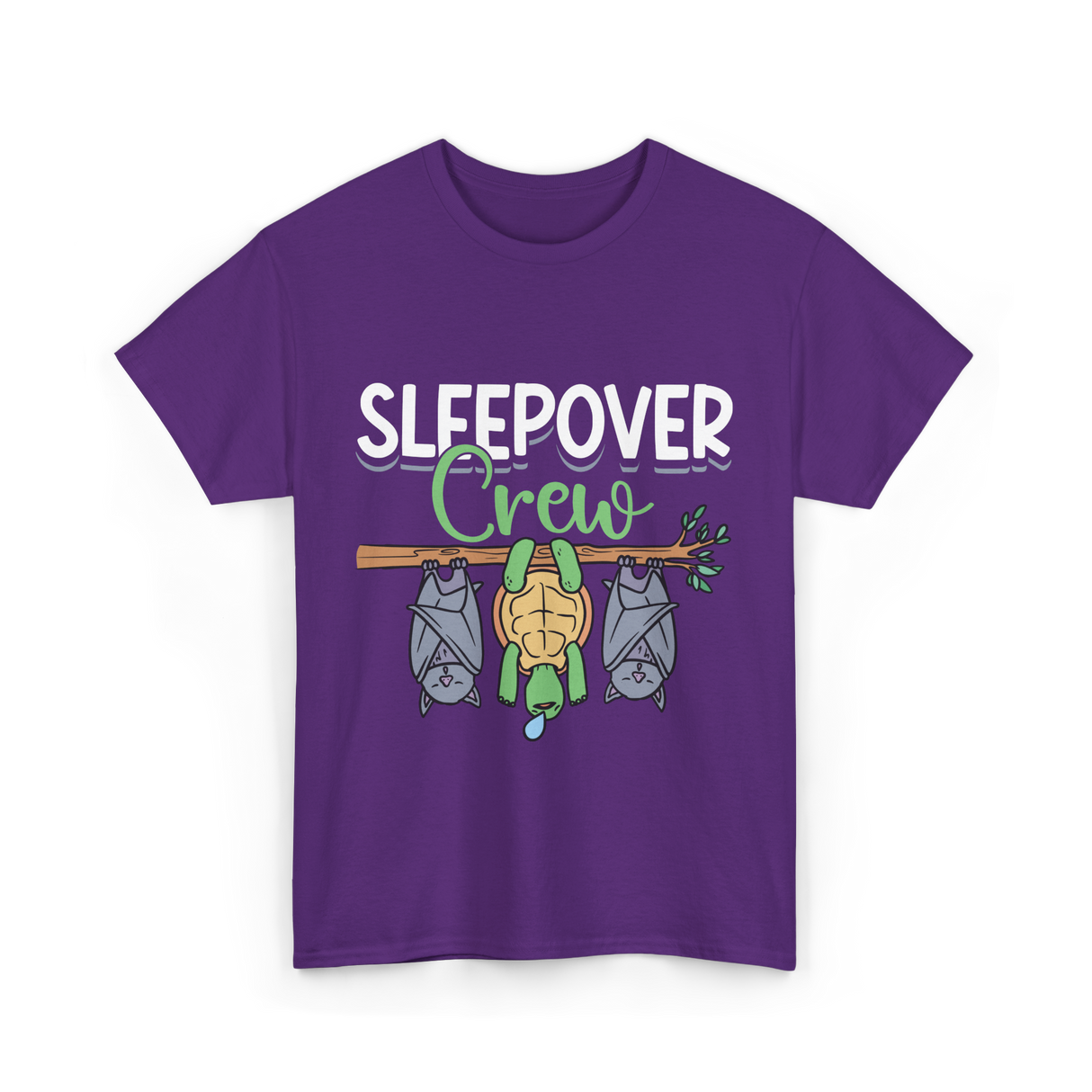 Sleepover Crew Overnight Crew Friends T-Shirt - Purple