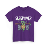 Sleepover Crew Overnight Crew Friends T-Shirt - Purple