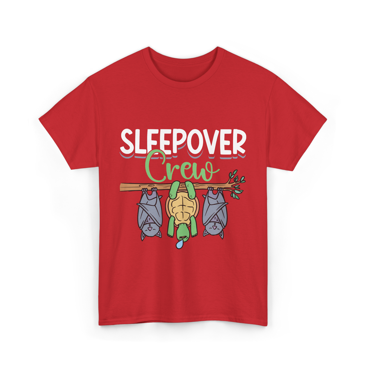 Sleepover Crew Overnight Crew Friends T-Shirt - Red