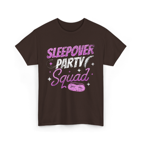 Sleepover Party Squad Team T-Shirt - Dark Chocolate