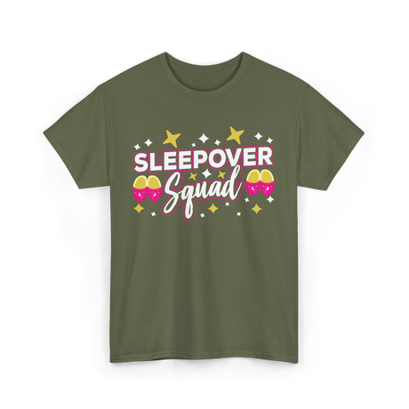 Sleepover Squad Overnight Party T-Shirt - Military Green