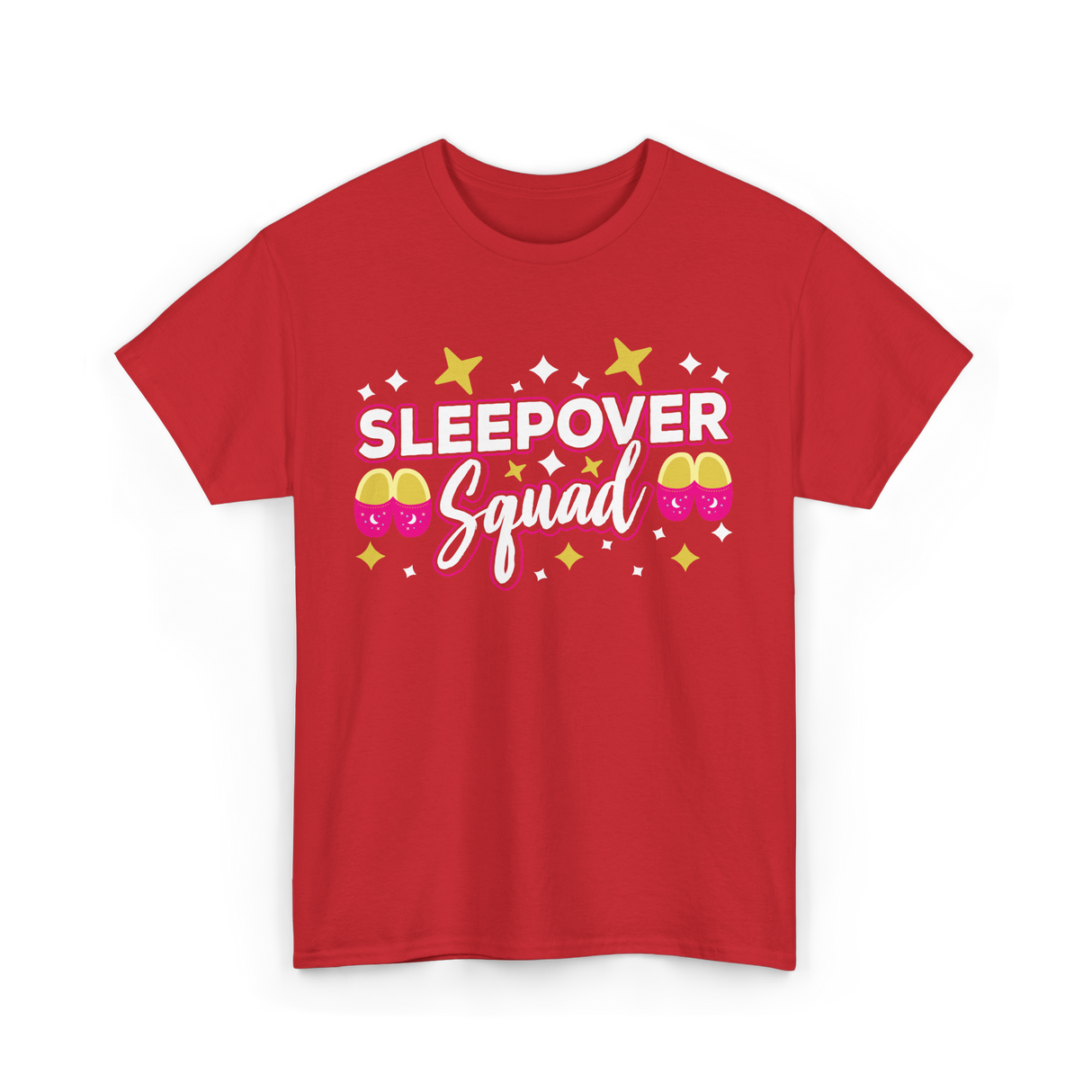 Sleepover Squad Overnight Party T-Shirt - Red