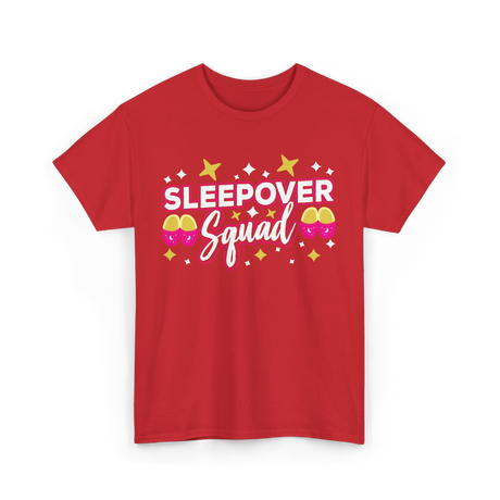 Sleepover Squad Overnight Party T-Shirt - Red