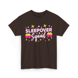 Sleepover Squad Overnight Party T-Shirt - Dark Chocolate