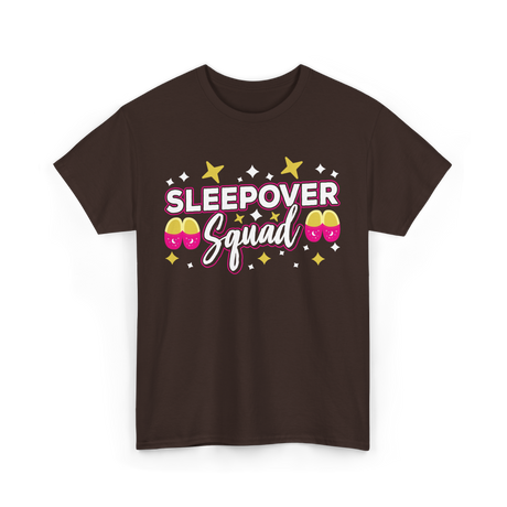 Sleepover Squad Overnight Party T-Shirt - Dark Chocolate