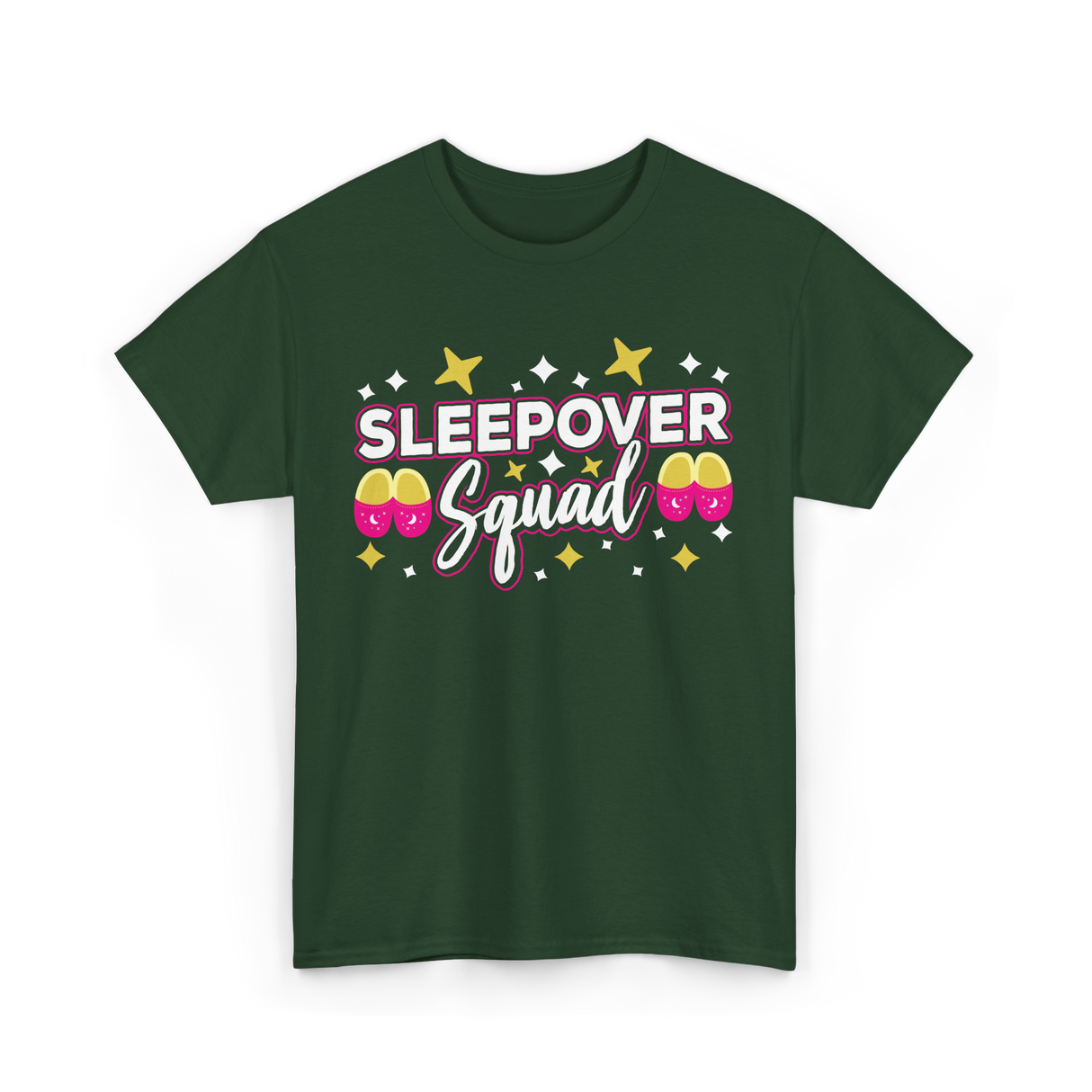 Sleepover Squad Overnight Party T-Shirt - Forest Green