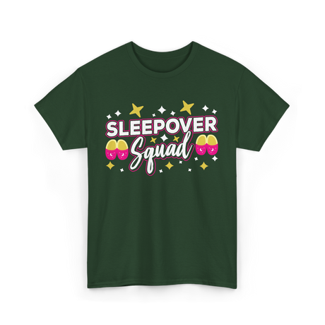 Sleepover Squad Overnight Party T-Shirt - Forest Green