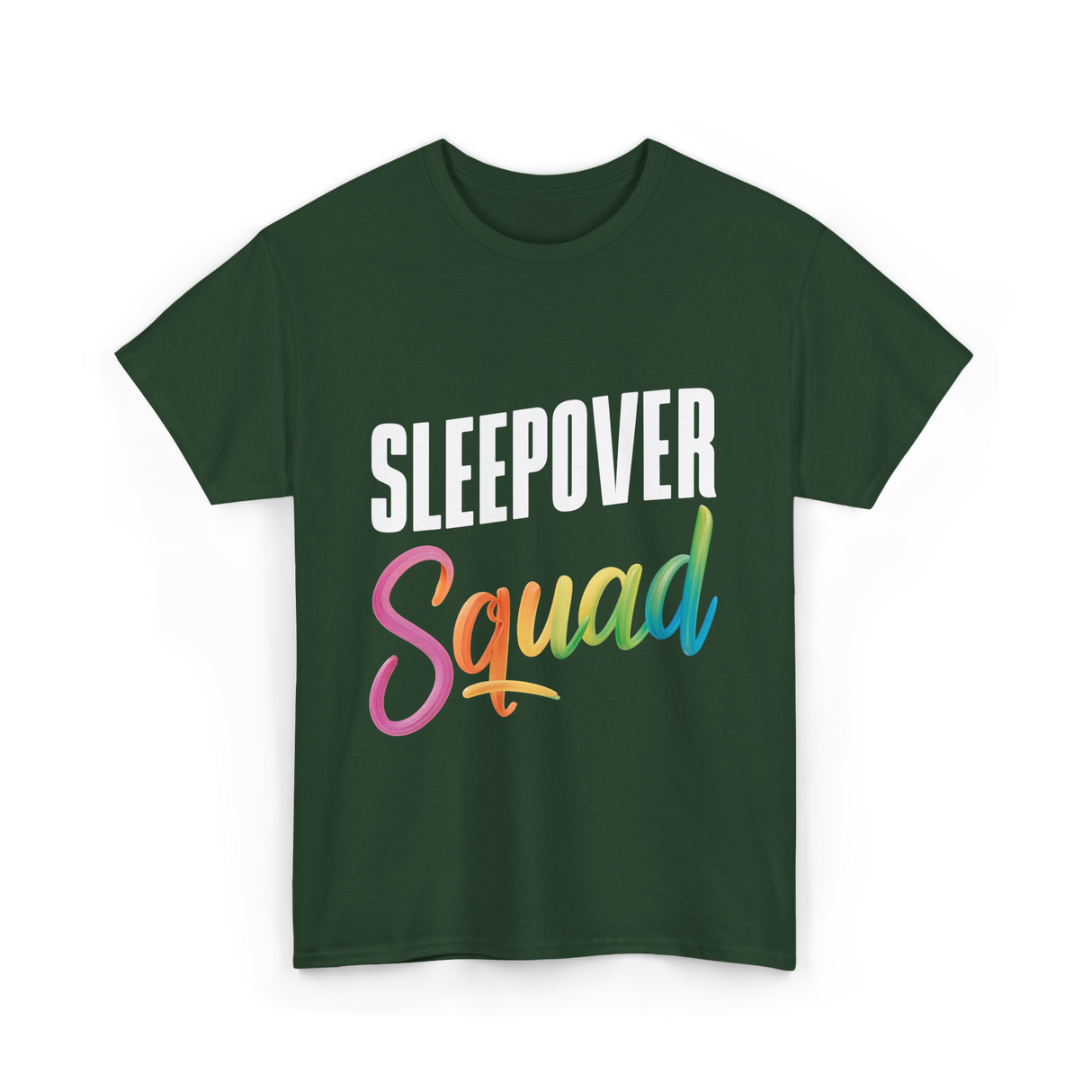 Sleepover Squad Pajama Party Friends T-Shirt - Forest Green