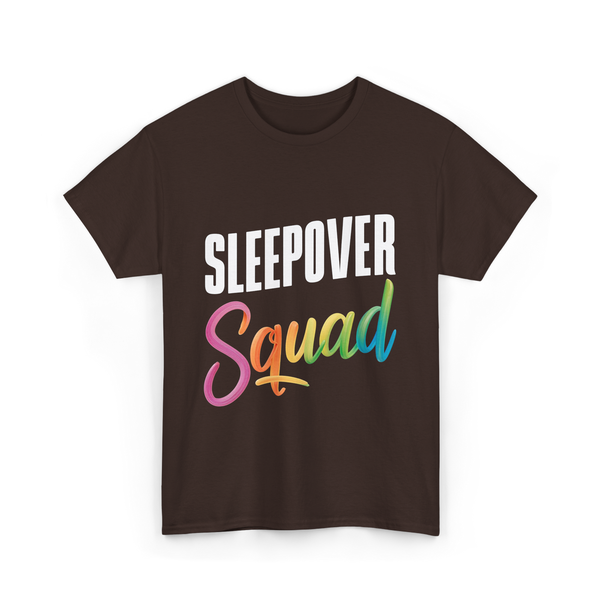 Sleepover Squad Pajama Party Friends T-Shirt - Dark Chocolate