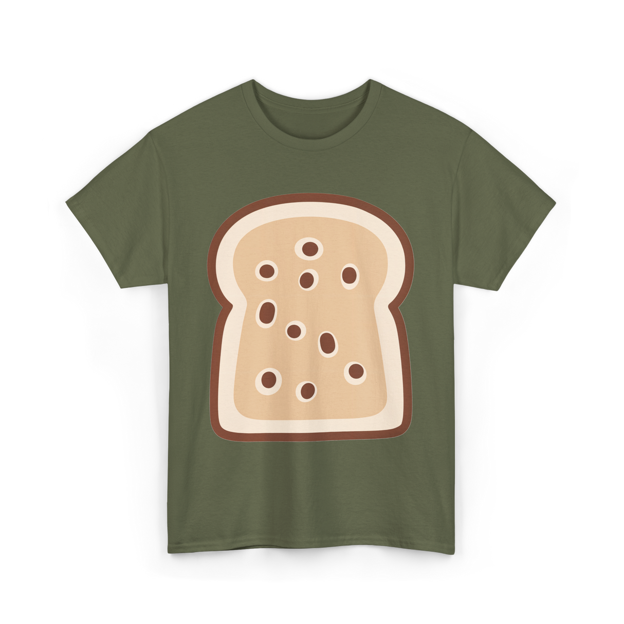 Sliced Bread Toast Bread T-Shirt - Military Green