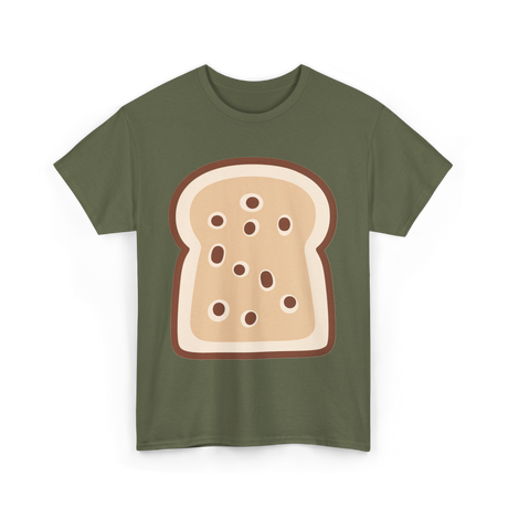 Sliced Bread Toast Bread T-Shirt - Military Green