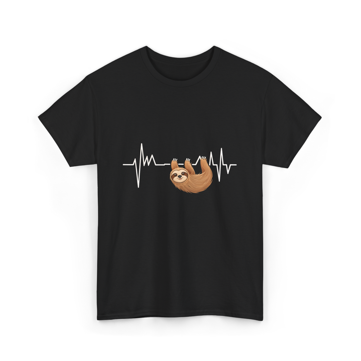 Sloth Heartbeat Sloths Lover T-Shirt - Black