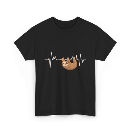 Sloth Heartbeat Sloths Lover T-Shirt - Black