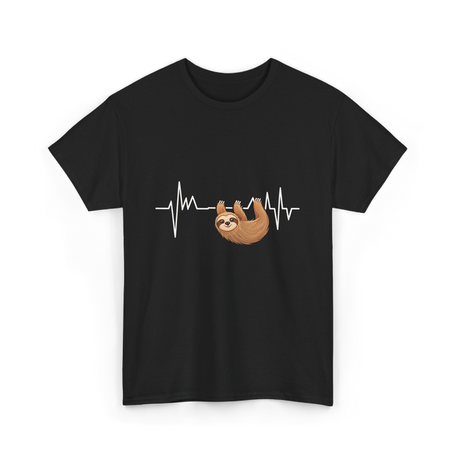 Sloth Heartbeat Sloths Lover T-Shirt - Black