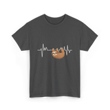 Sloth Heartbeat Sloths Lover T-Shirt - Dark Heather