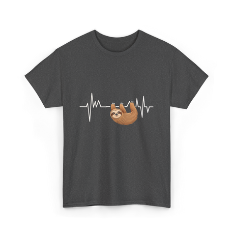 Sloth Heartbeat Sloths Lover T-Shirt - Dark Heather