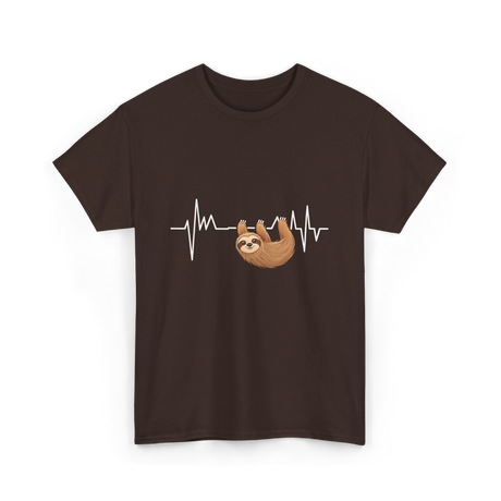 Sloth Heartbeat Sloths Lover T-Shirt - Dark Chocolate