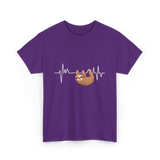 Sloth Heartbeat Sloths Lover T-Shirt - Purple