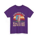 Sloth Hiking Team Hiking Enthusiast T-Shirt - Purple