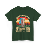 Sloth Hiking Team Hiking Enthusiast T-Shirt - Forest Green