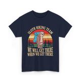 Sloth Hiking Team Hiking Enthusiast T-Shirt - Navy