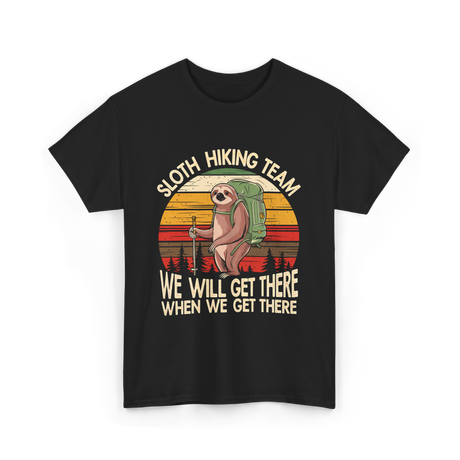 Sloth Hiking Team Sloth T-Shirt - Black