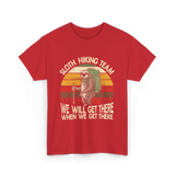 Sloth Hiking Team Sloth T-Shirt - Red