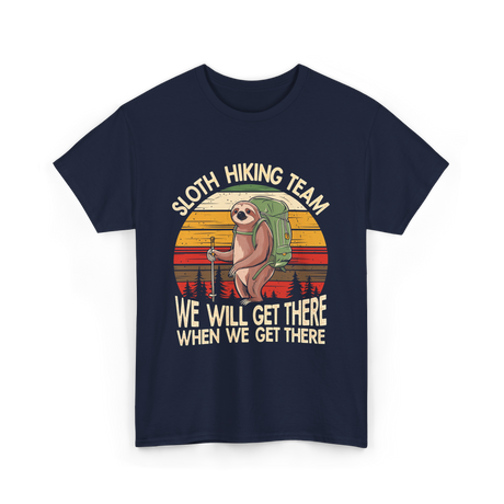 Sloth Hiking Team Sloth T-Shirt - Navy