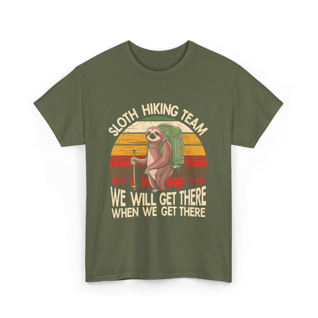 Sloth Hiking Team Sloth T-Shirt - Military Green