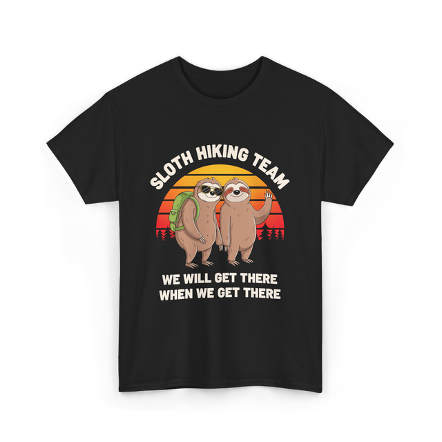 Sloth Hiking Team Sloths Adventure T-Shirt - Black