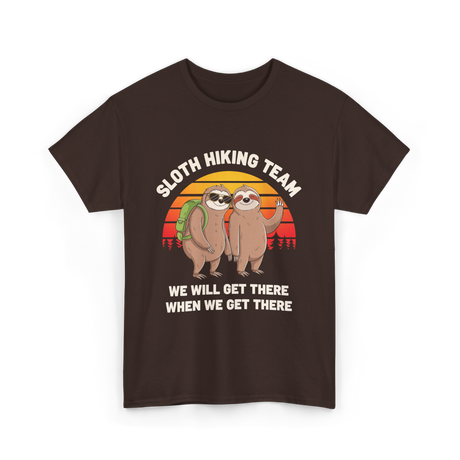 Sloth Hiking Team Sloths Adventure T-Shirt - Dark Chocolate