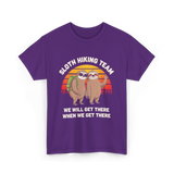 Sloth Hiking Team Sloths Adventure T-Shirt - Purple