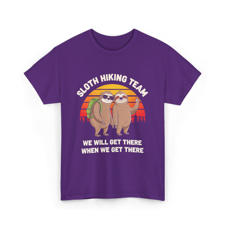 Sloth Hiking Team Sloths Adventure T-Shirt - Purple