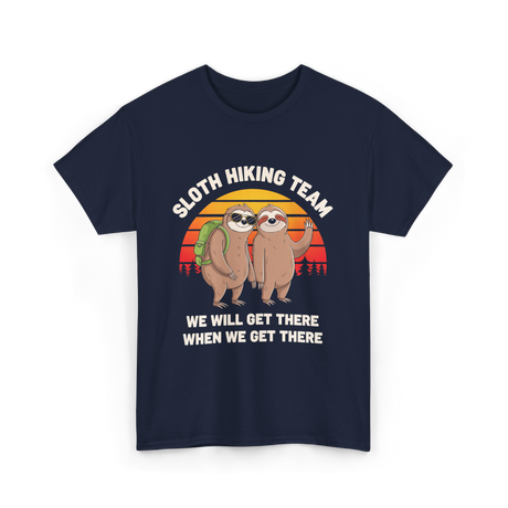 Sloth Hiking Team Sloths Adventure T-Shirt - Navy